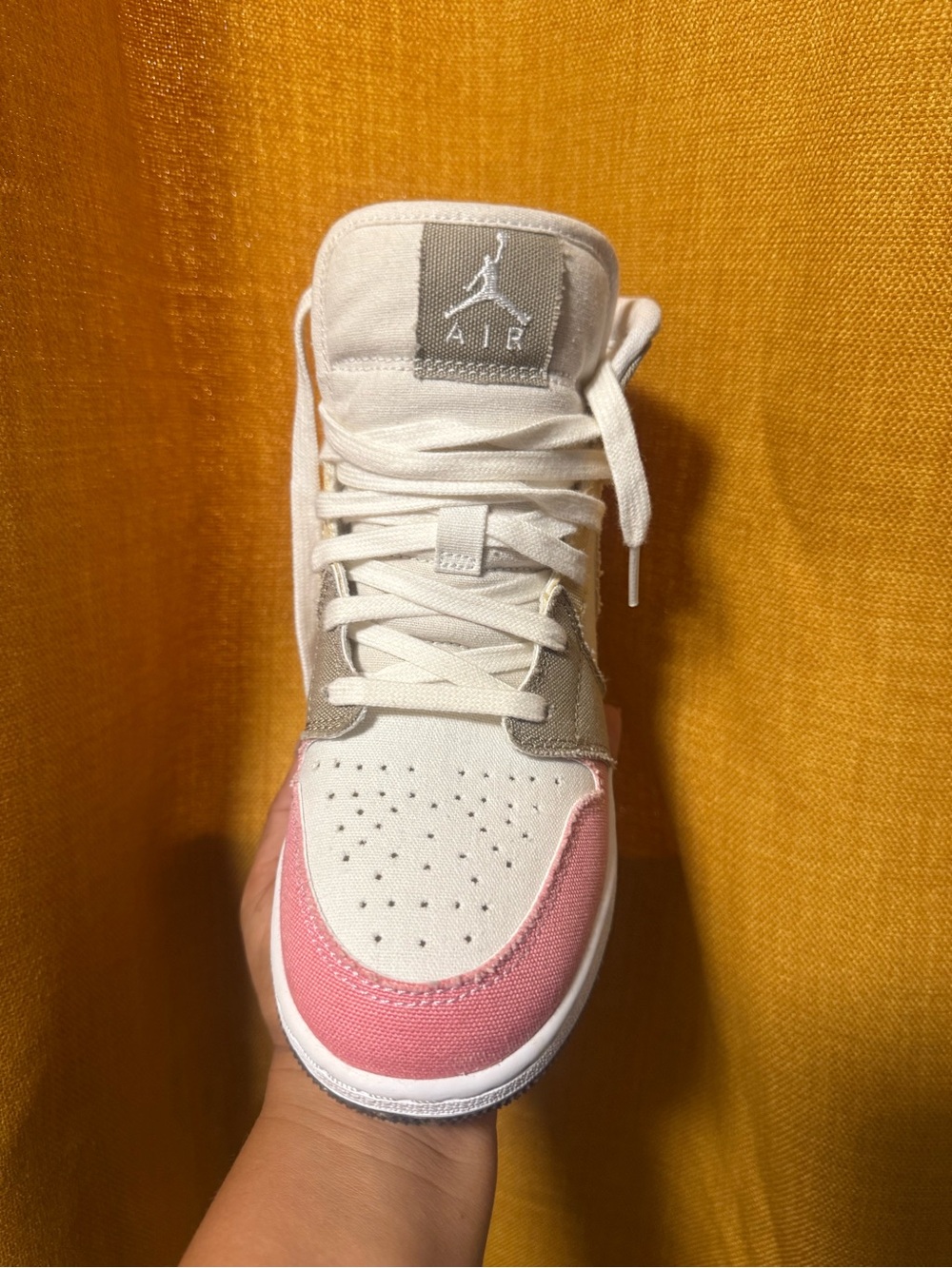 Nike Kids Colorblock Mid-Top Sneakers in Pink, Beige & Gray - Picture 5 of 8